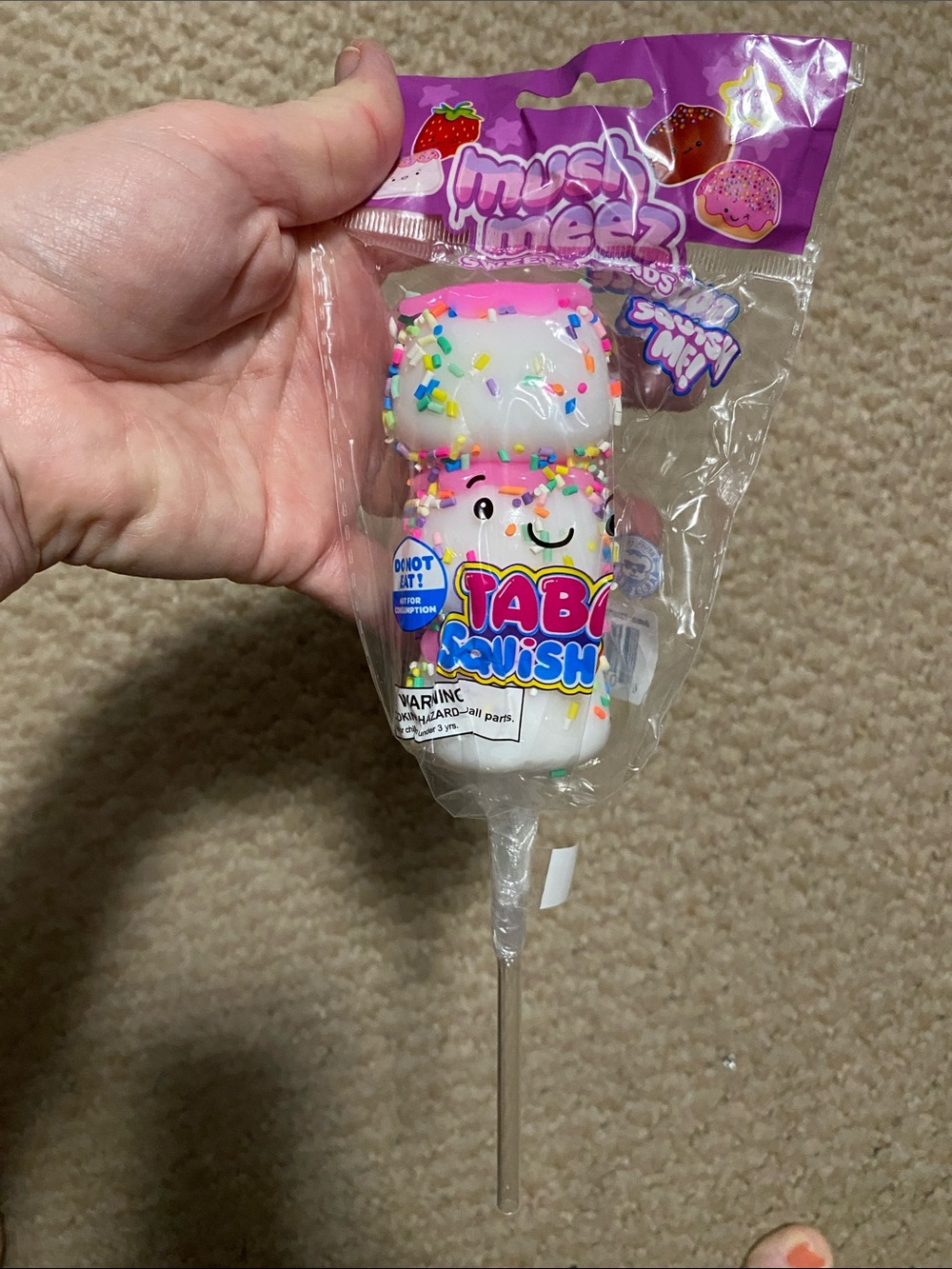 Mush meez squishy peel apart marshmallow kabob  Toy  with icing & sprinkles NWT